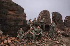 Một góc Thành cổ Quảng Trị được tái hiện làm phim trường "Mưa đỏ." (Ảnh: Đoàn phim cung cấp)