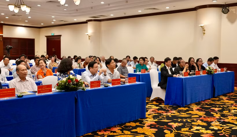 Quang cảnh Lễ phát động Cuộc vận động sáng tác văn học nghệ thuật về Nghề báo-Người làm báo Thủ đô và cả nước năm 2025. (Ảnh: PV/Vietnam+)