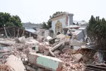 Toà nhà bị phá hủy trong trận động đất tại Sagaing (Myanmar), ngày 1/4/2025. (Ảnh: THX/TTXVN)