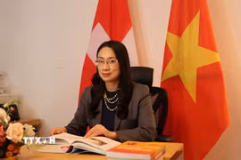 Đại sứ Châu Mai Anh trả lời phỏng vấn. (Ảnh: Anh Hiển/TTXVN)