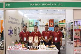 Một gian hàng của doanh nghiệp Việt Nam tham gia tại sự kiện. (Ảnh: Minh Hưng/TTXVN)