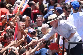 Tổng thống Brazil Luiz Inacio Lula da Silva trong chiến dịch vận động tranh cử ở Brasilia, Brazil, ngày 9/10/2026. (Ảnh: THX/TTXVN phát)