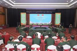 Quang cảnh cuộc Diễn tập liên hợp phòng, chống hoạt động xuất, nhập cảnh trái phép. (Ảnh: TTXVN phát)