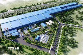 Phối cảnh dự án ray đường sắt và thép đặc biệt Hòa Phát Dung Quất 10.000 tỷ đồng xã Vạn Tường, tỉnh Quảng Ngãi. (Ảnh: TTXVN phát)