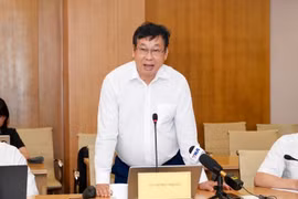 Ông Trần Lê Hồng, Phó Cục trưởng Cục Sở hữu trí tuệ (Bộ Khoa học và Công nghệ) thông tin tại họp báo . (Nguồn: BCP)