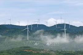 Cánh đồng điện gió ở xã Khe Sanh, tỉnh Quảng Trị. (Ảnh minh họa: Vũ Sinh/TTXVN)