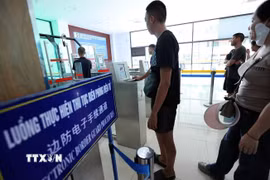 Cửa khẩu Quốc tế Lào Cai (tỉnh Lào Cai). (Ảnh: Vũ Sinh/TTXVN)