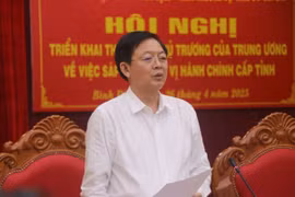 Bí thư Tỉnh ủy tỉnh Bình Định Hồ Quốc Dũng phát biểu tại Hội nghị. (Ảnh: Sỹ Thắng/TTXVN)