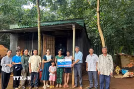 Hội Liên hiệp Phụ nữ xã Phú Nghĩa trao sinh kế cho hội viên phụ nữ đồng bào thiểu số. (Ảnh: K GỬIH/TTXVN)