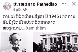 Bài đăng trên trang Facebool chính thức của tờ Pathetlao. (Ảnh: TTXVN phát)