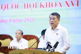 Thủ tướng Lê Minh Hưng phát biểu tại buổi tiếp xúc cử tri thành phố Hải Phòng trước Kỳ họp thứ hai Quốc hội khoá XVI. (Ảnh: Dương Giang/TTXVN)