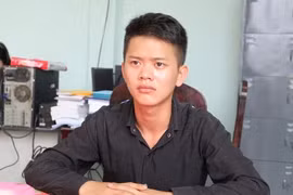 Đặng Thái Bình tại cơ quan công an. (Ảnh Công an cung cấp.)