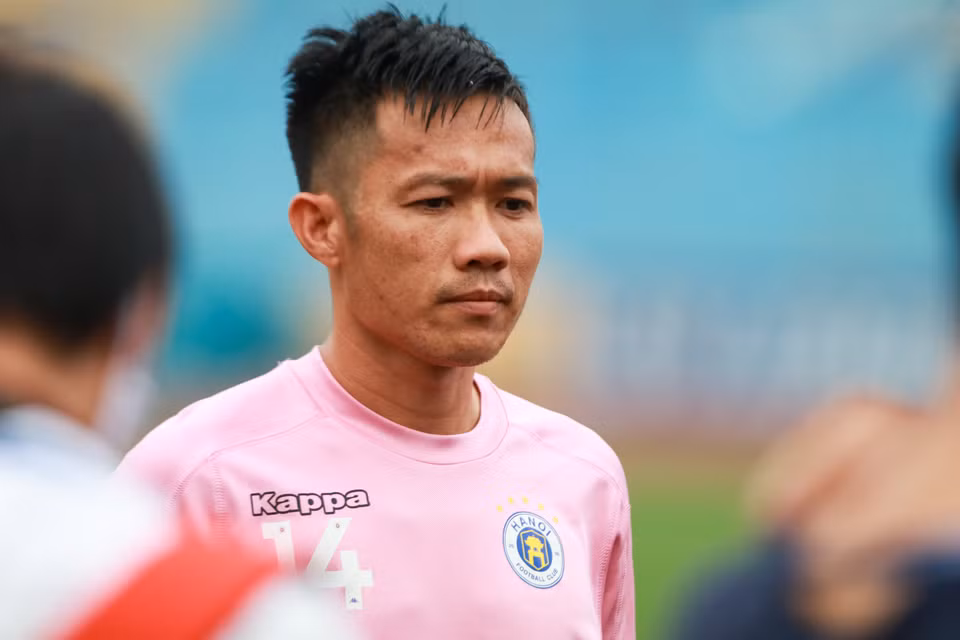 Đội bóng Thủ đô hiện sở những cầu thủ lớn tuổi nhưng thi đấu ấn tượng nhất V-League như Thành Lương, Lê Tấn Tài, Bùi Tấn Trường và Văn Quyết. (Ảnh: Hiển Nguyễn/Vietnam+)