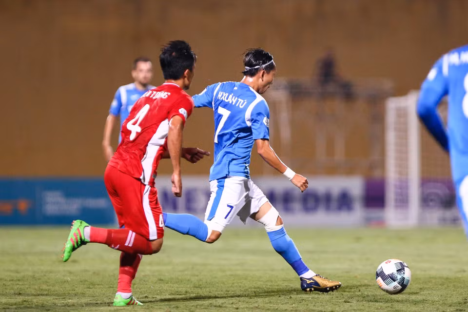 Than Quảng Ninh không thể thắng Viettel ở vòng 4 V-League 2020 tối 11/6 nhưng chơi tốt và chủ động hơn đối thủ. (Ảnh: Nguyên An/Vietnam+)
