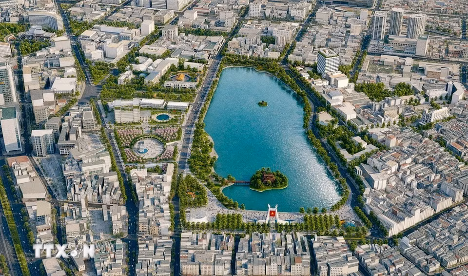 Tổng thể quy hoạch hồ Hoàn Kiếm. (Ảnh: TTXVN phát)