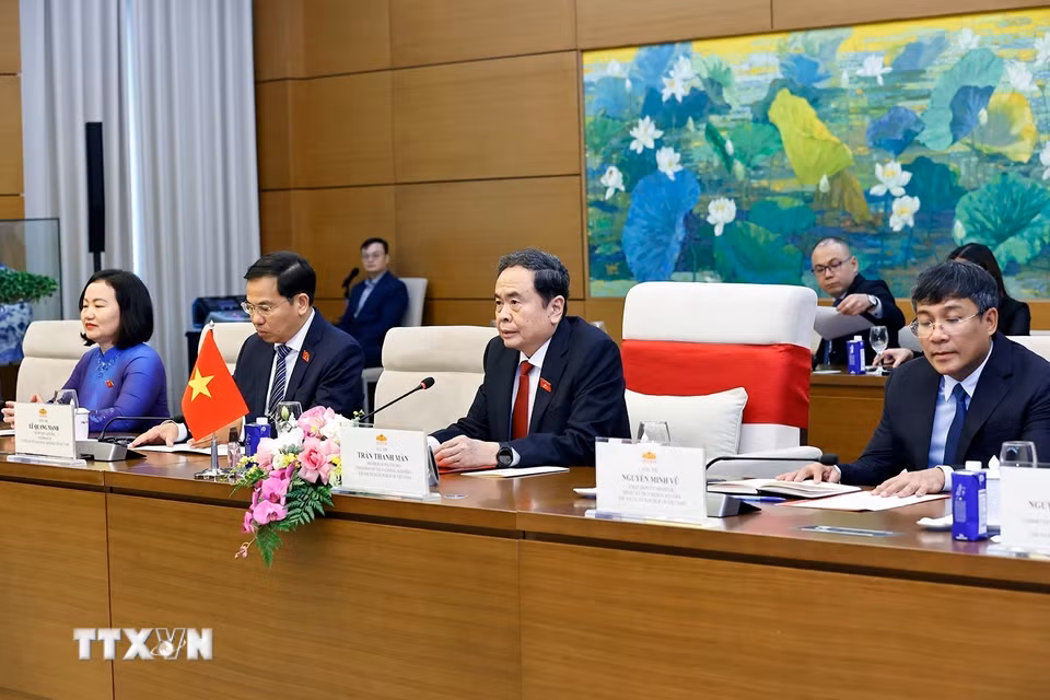 Chủ tịch Quốc hội Trần Thanh Mẫn phát biểu. (Ảnh: Doãn Tấn/TTXVN)