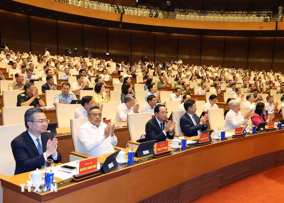 Các đại biểu tham dự hội nghị tại phòng họp Diên Hồng, Nhà Quốc hội, Hà Nội. (Ảnh: Thống Nhất/TTXVN)