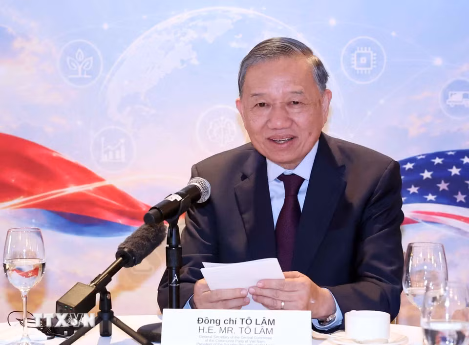 Tổng Bí thư, Chủ tịch nước Tô Lâm dự tọa đàm với lãnh đạo định chế tài chính, quỹ đầu tư Hoa Kỳ. (Ảnh: Thống Nhất/TTXVN)