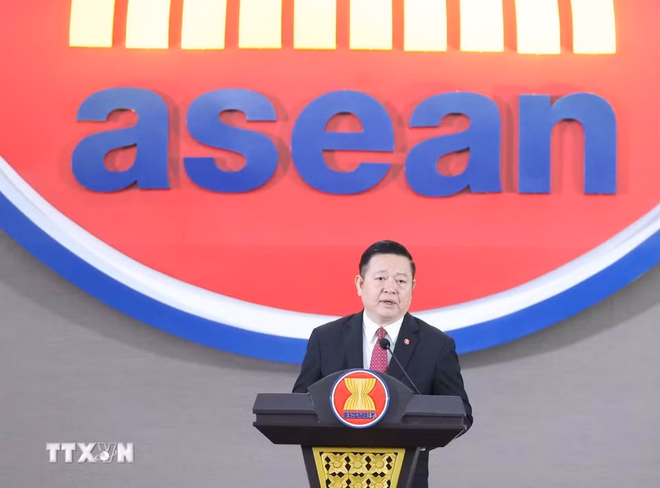 Tổng Thư ký ASEAN Kao Kim Hourn phát biểu. (Ảnh: Thống Nhất/TTXVN)