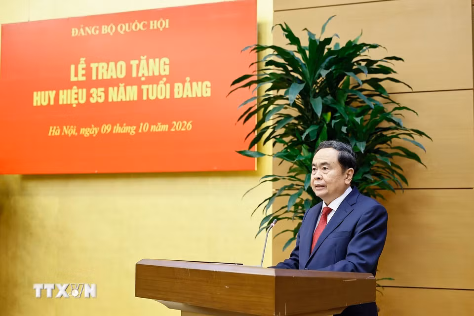 Chủ tịch Quốc hội Trần Thanh Mẫn phát biểu. (Ảnh: Doãn Tấn/TTXVN)