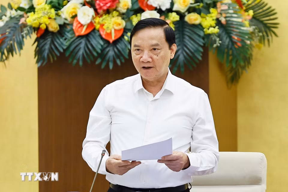Phó Chủ tịch Quốc hội Nguyễn Khắc Định phát biểu. (Ảnh: Doãn Tấn/TTXVN)