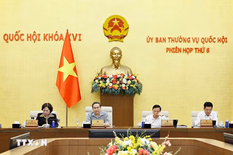 Chủ tịch Quốc hội Trần Thanh Mẫn phát biểu. (Ảnh: Doãn Tấn/TTXVN)