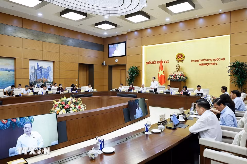 Chủ tịch Quốc hội Trần Thanh Mẫn phát biểu khai mạc Phiên họp. (Ảnh: Doãn Tấn/TTXVN)