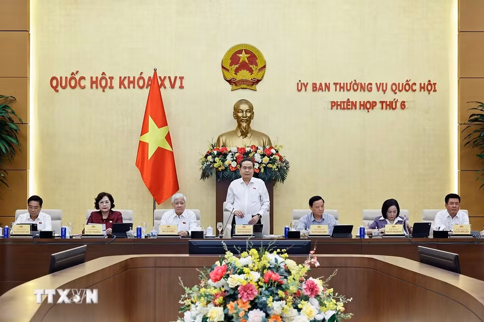 Chủ tịch Quốc hội Trần Thanh Mẫn phát biểu khai mạc Phiên họp. (Ảnh: Doãn Tấn/TTXVN)