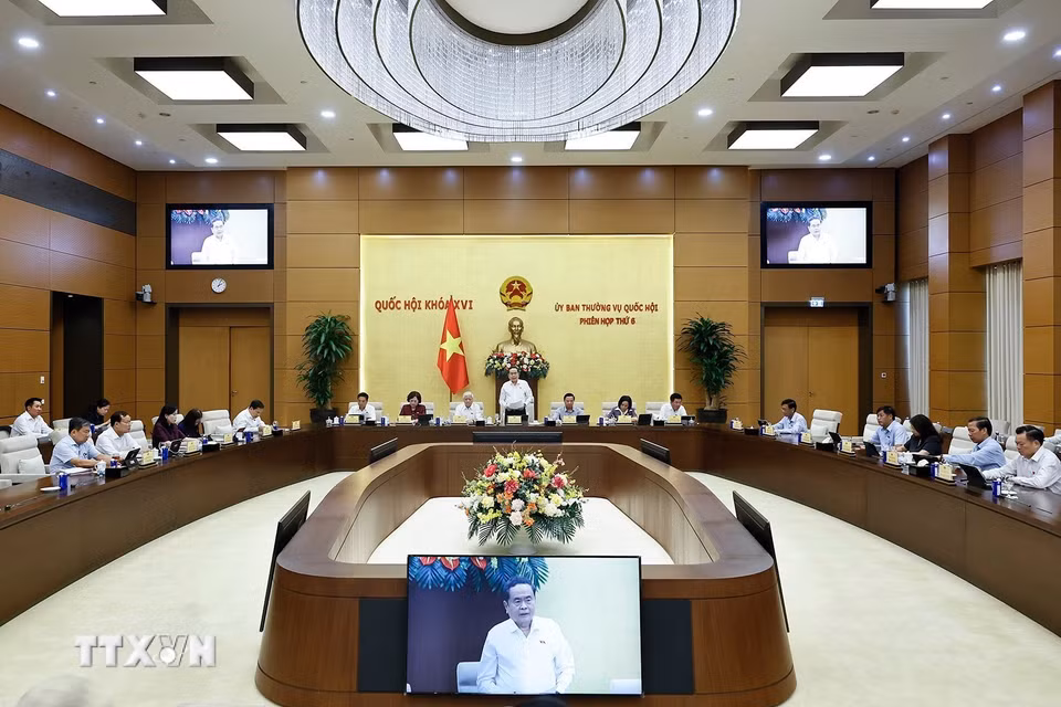 Chủ tịch Quốc hội Trần Thanh Mẫn phát biểu khai mạc Phiên họp. (Ảnh: Doãn Tấn/TTXVN)