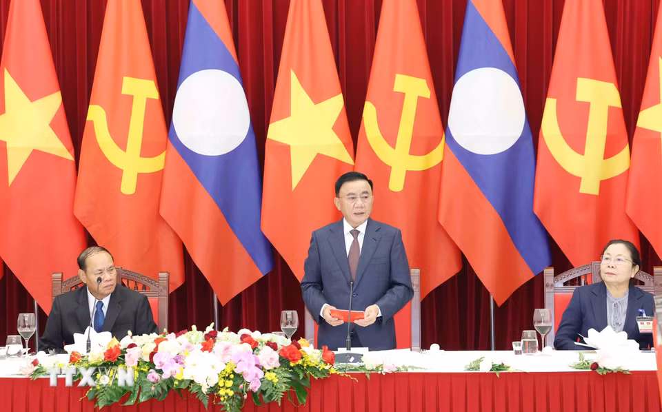 Thường trực Ban Bí thư Trần Cẩm Tú phát biểu tại Tiệc chiêu đãi. (Ảnh: Phương Hoa/TTXVN)