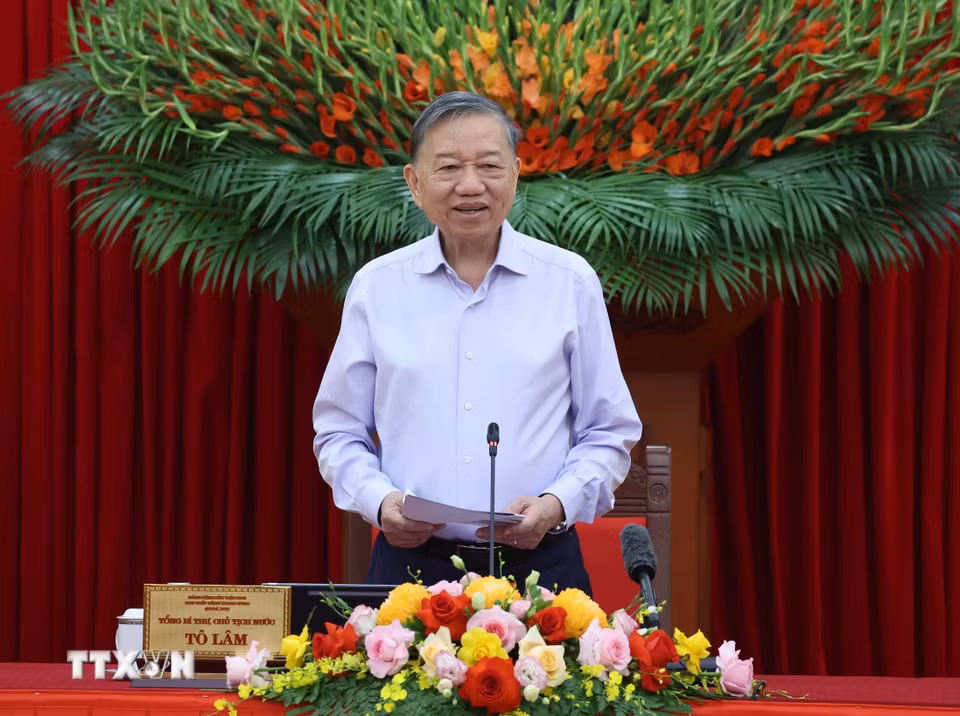 Tổng Bí thư, Chủ tịch nước Tô Lâm phát biểu. (Ảnh: Thống Nhất/TTXVN)