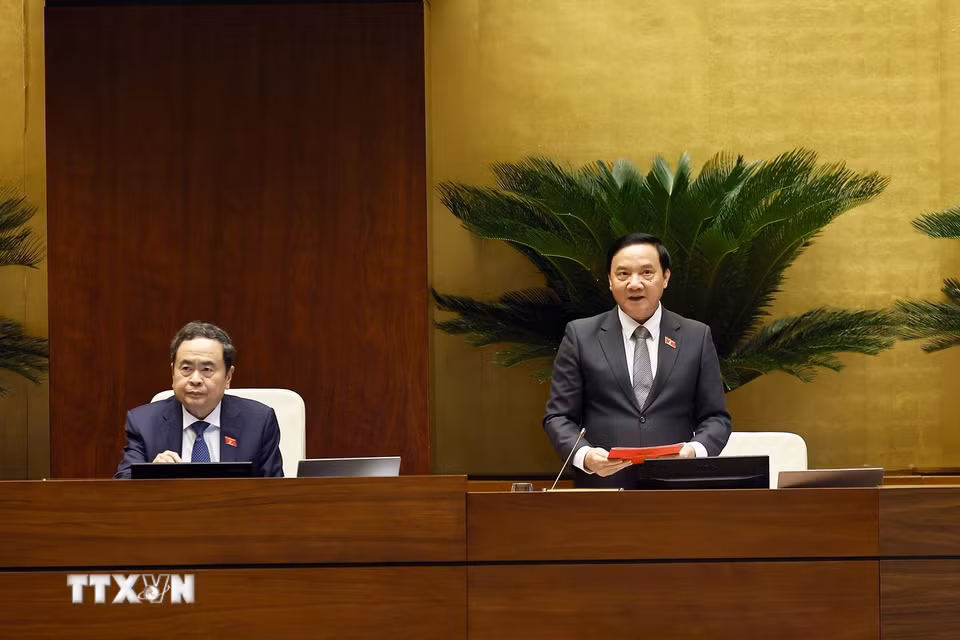 Phó Chủ tịch Quốc hội Nguyễn Khắc Định phát biểu. (Ảnh: Doãn Tấn/TTXVN)