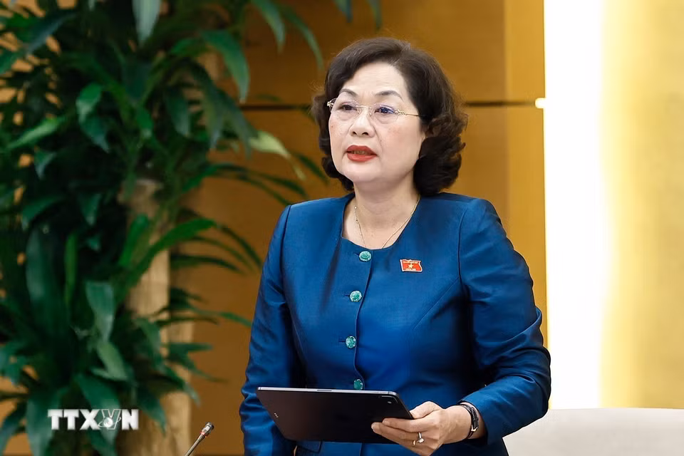 Phó Chủ tịch Quốc hội Nguyễn Thị Hồng phát biểu. (Ảnh: Doãn Tấn/TTXVN)