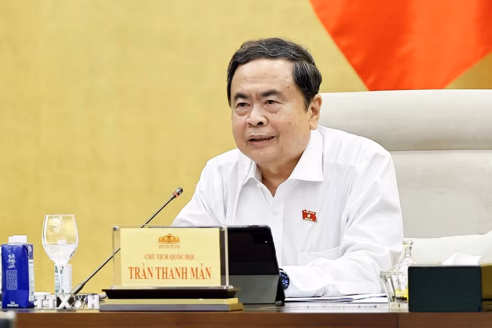 Chủ tịch Quốc hội Trần Thanh Mẫn phát biểu. (Ảnh: Doãn Tấn/TTXVN)