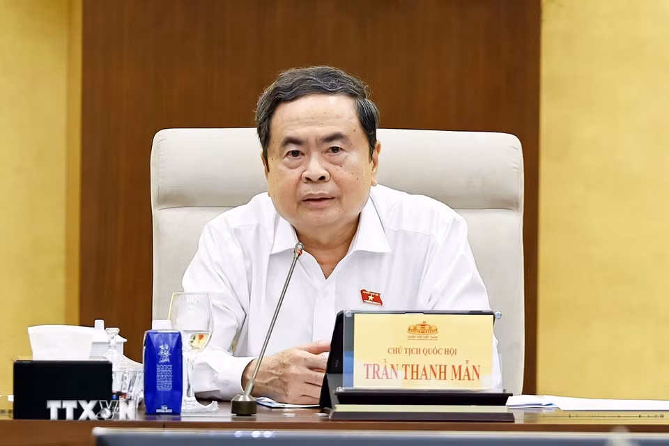 Chủ tịch Quốc hội Trần Thanh Mẫn phát biểu. (Ảnh: Doãn Tấn/TTXVN)