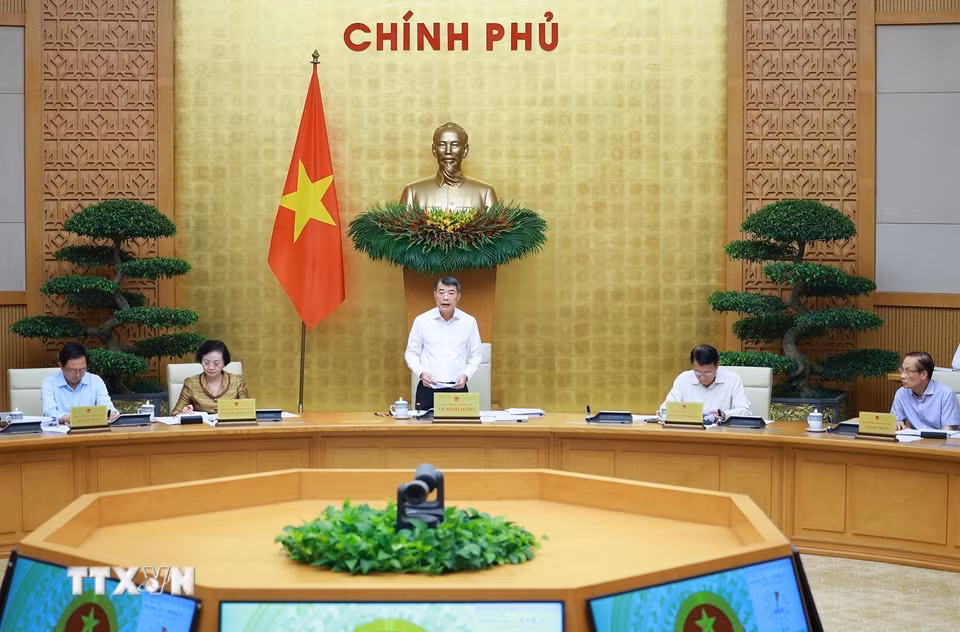 Thủ tướng Lê Minh Hưng chủ trì Phiên họp Chính phủ chuyên đề về xây dựng pháp luật tháng 9 năm 2026. (Ảnh: Dương Giang/TTXVN)