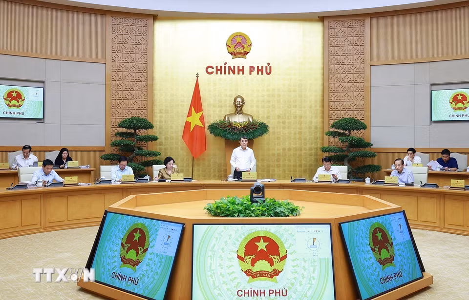Thủ tướng Lê Minh Hưng chủ trì Phiên họp Chính phủ chuyên đề về xây dựng pháp luật tháng 9 năm 2026. (Ảnh: Dương Giang/TTXVN)