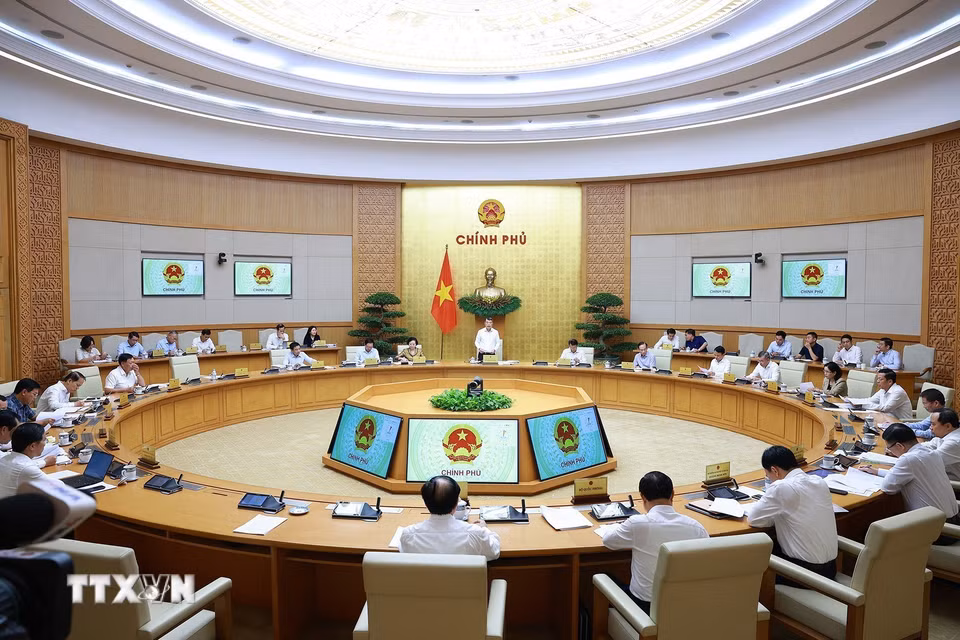 Thủ tướng Lê Minh Hưng chủ trì Phiên họp Chính phủ chuyên đề về xây dựng pháp luật tháng 9 năm 2026. (Ảnh: Dương Giang/TTXVN)
