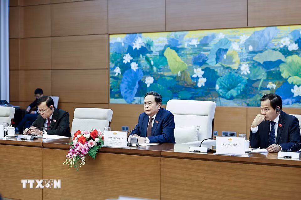 Chủ tịch Quốc hội Trần Thanh Mẫn phát biểu. (Ảnh: Doãn Tấn/TTXVN)