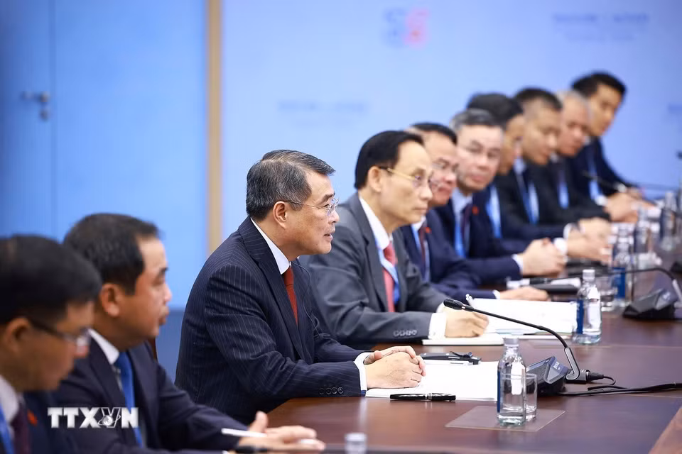 Thủ tướng Lê Minh Hưng phát biểu. (Ảnh: Dương Giang/TTXVN)