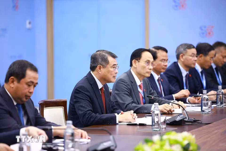 Thủ tướng Lê Minh Hưng phát biểu. (Ảnh: Dương Giang/TTXVN)