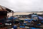 Mưa lũ đã gây thiệt hại nặng nề các lồng bè nuôi trồng thủy sản tại xã Xuân Cảnh, tỉnh Đắk Lắk. (Ảnh: Phạm Kha/TTXVN)