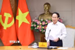 Phó Thủ tướng Lê Tiến Châu chủ trì cuộc họp. (Ảnh: Minh Đức/TTXVN) 