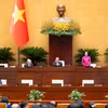 Phó Chủ tịch Quốc hội Nguyễn Thị Thanh điều hành cuộc họp sáng 21/10. (Ảnh: Quốc Hội)