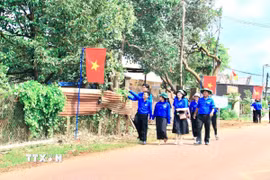 Chiến dịch Thanh niên tình nguyện Hè 2025 tại Gia Lai. (Ảnh: Quang Thái/TTXVN)