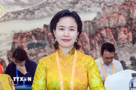 Giáo sư-Tiến sỹ Phan Thị Trà My, Chủ tịch Hội doanh nghiệp Việt Nam tại Trung Quốc. (Ảnh: TTXVN phát)