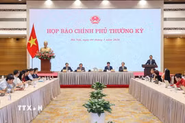 Họp báo Chính phủ thường kỳ tháng 4/2026. (Ảnh: TTXVN)