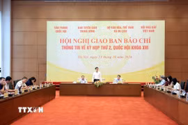 Hội nghị giao ban báo chí thông tin về Kỳ họp thứ 2, Quốc hội khóa XVI. (Ảnh: Tuấn Anh/TTXVN)