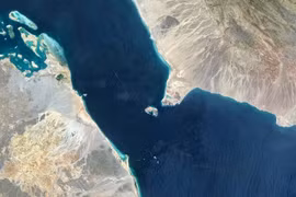 Ảnh vệ tinh về Eo biển Bab al-Mandeb. (Nguồn: Getty Images)