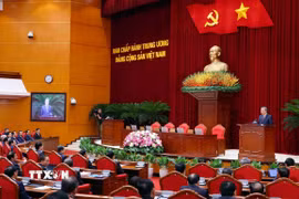 Tổng Bí thư Tô Lâm phát biểu bế mạc Hội nghị lần thứ 12 Ban Chấp hành Trung ương Đảng khóa XIII. (Ảnh: Phạm Kiên/TTXVN)
